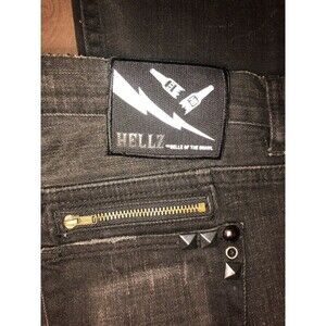 Hellz Bellz HLZ BLZ Black Denim Stone washed Jeans size 29 Women's unisex
